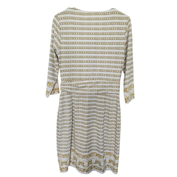 J. McLaughlin Brea Faux Wrap Dress M Catalina Cloth‎ Retro Coastal Nautical Chic - Picture 2 of 7